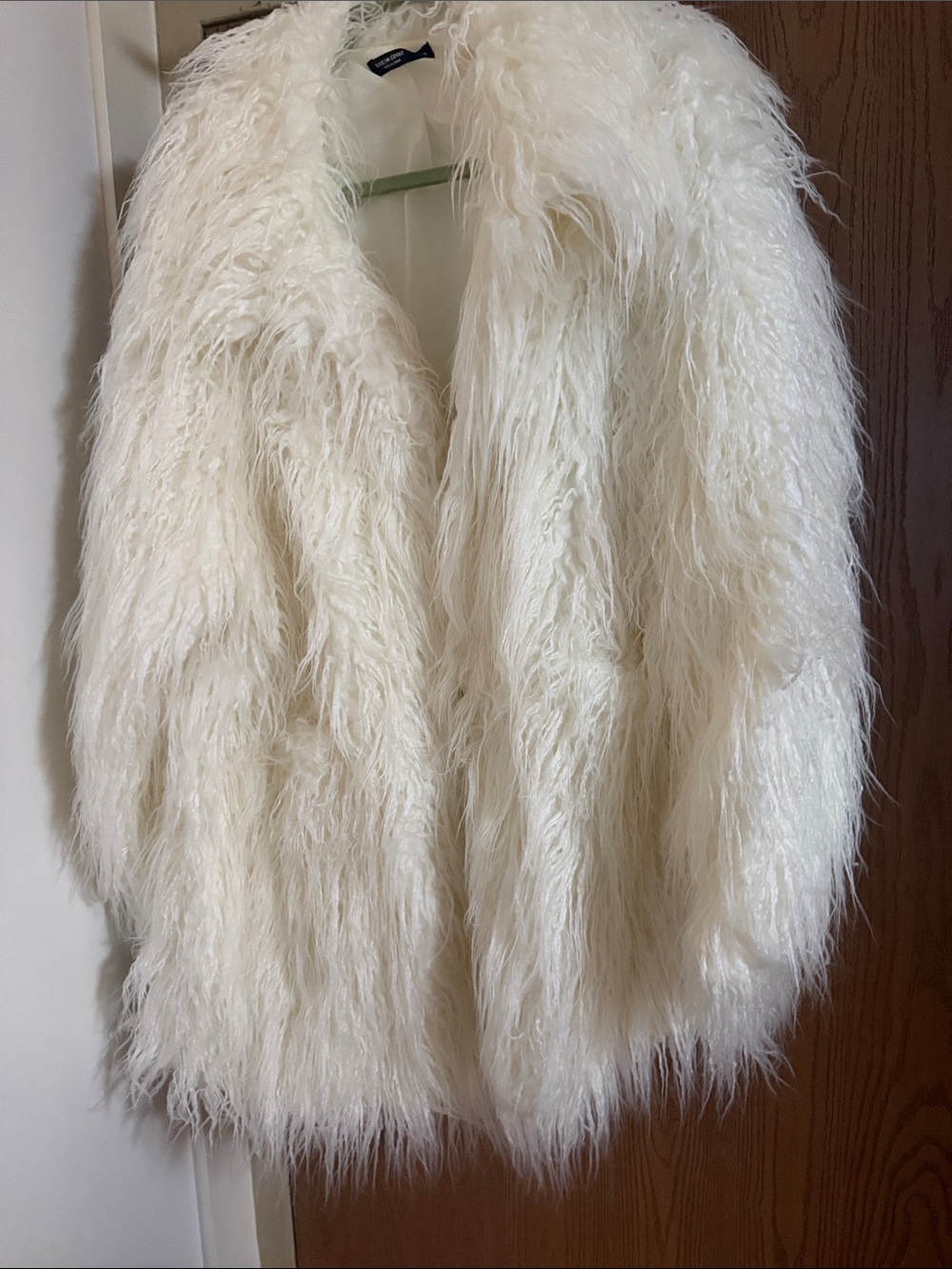 White Faux Fur Mongolian Wool coat